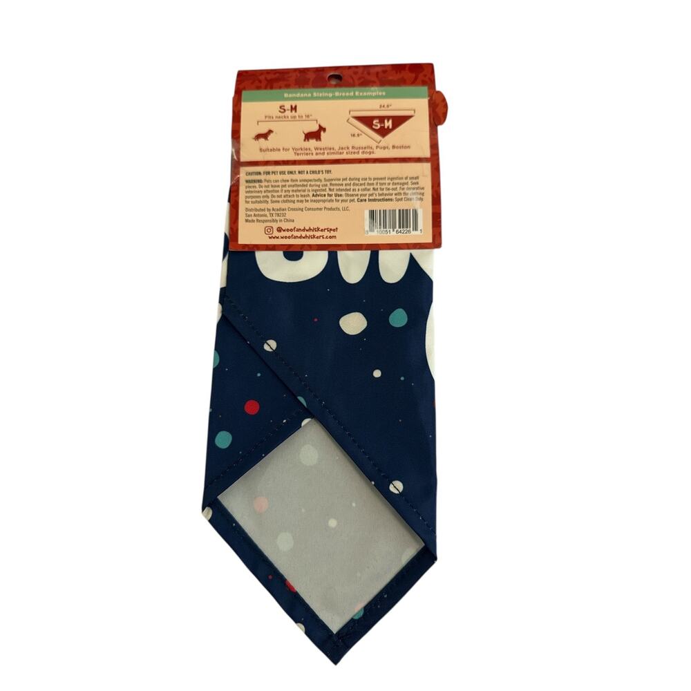 Woof & Whiskers Birthday Boy Dog Bandana S-M Blue 100% Cotton Pet Party - Picture 2 of 2